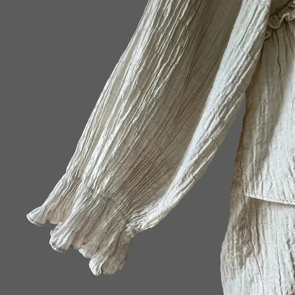 RUFFLED TIERED LONG SLEEVE PINK TOP | SIZE: MEDIUM - Picture 6 of 13